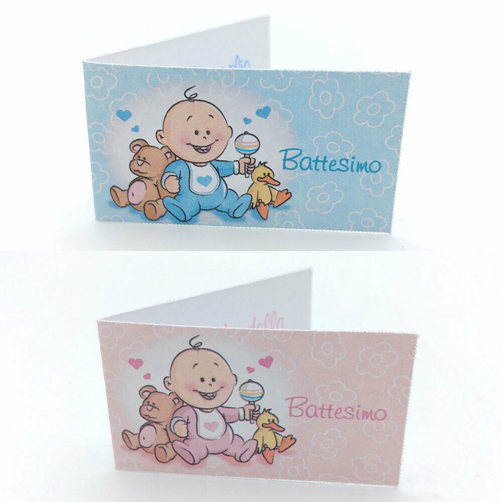 Bigliettini per bomboniere nascita battesimo bimba - Confetti & Bomboniere